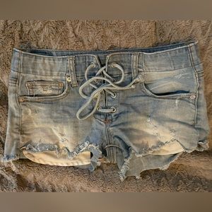 American Eagle Shortie - Distressed Tie Front